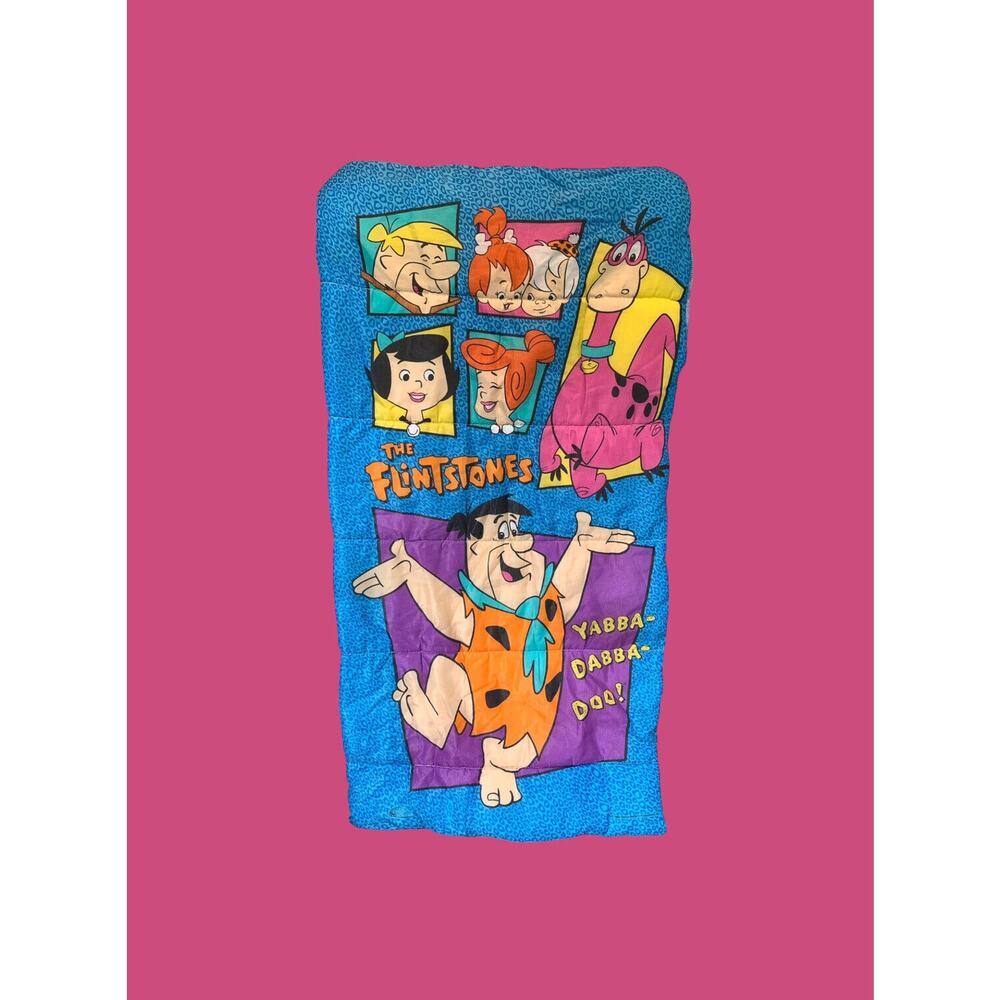 Vtg 1993 “The FLINTSTONES” Cartoon Child’s Sleeping Bag Hanna-Barbera